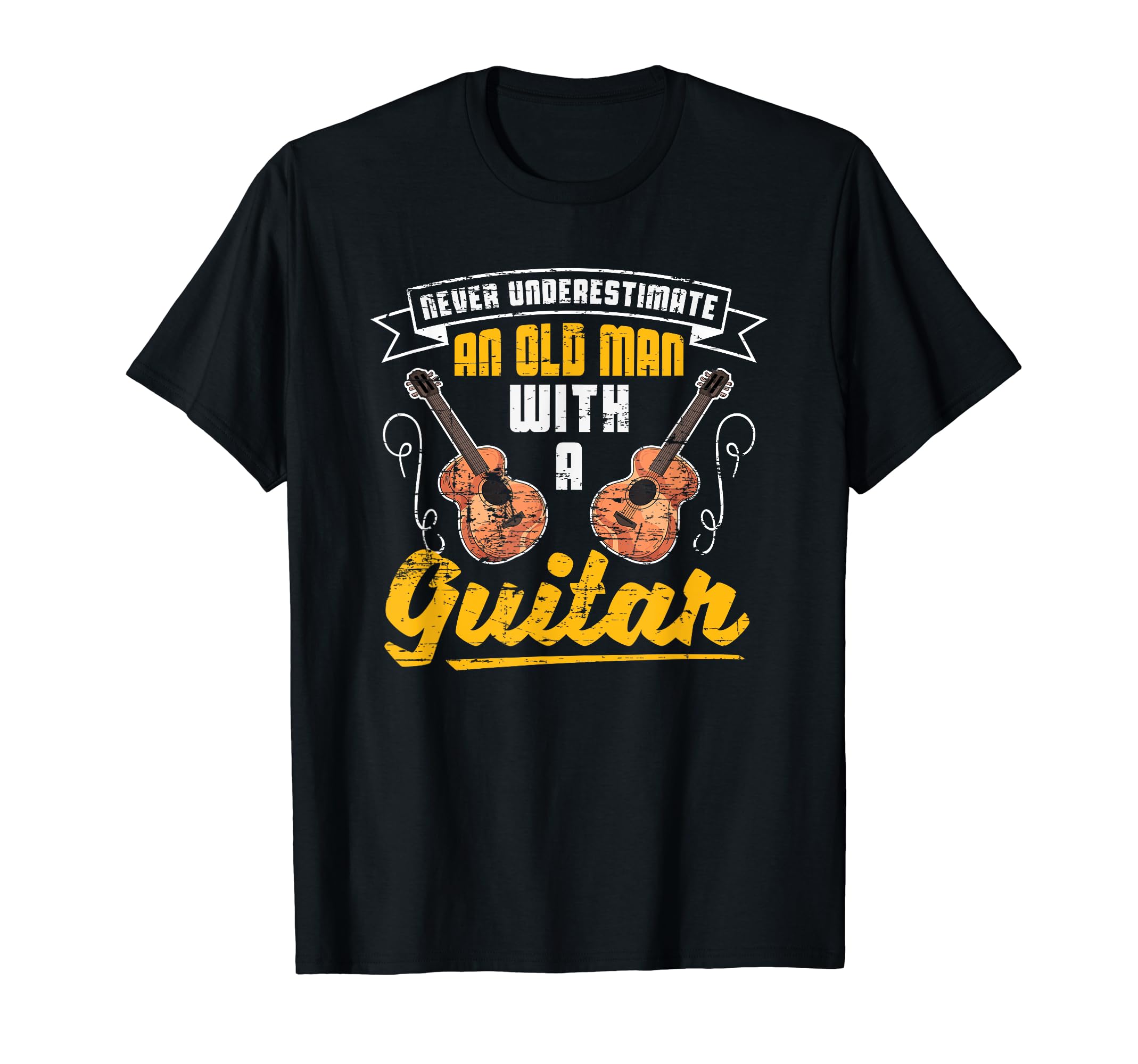 Retired Old Men Guitarist Retirement Guitar Player Guitar T-Shirt