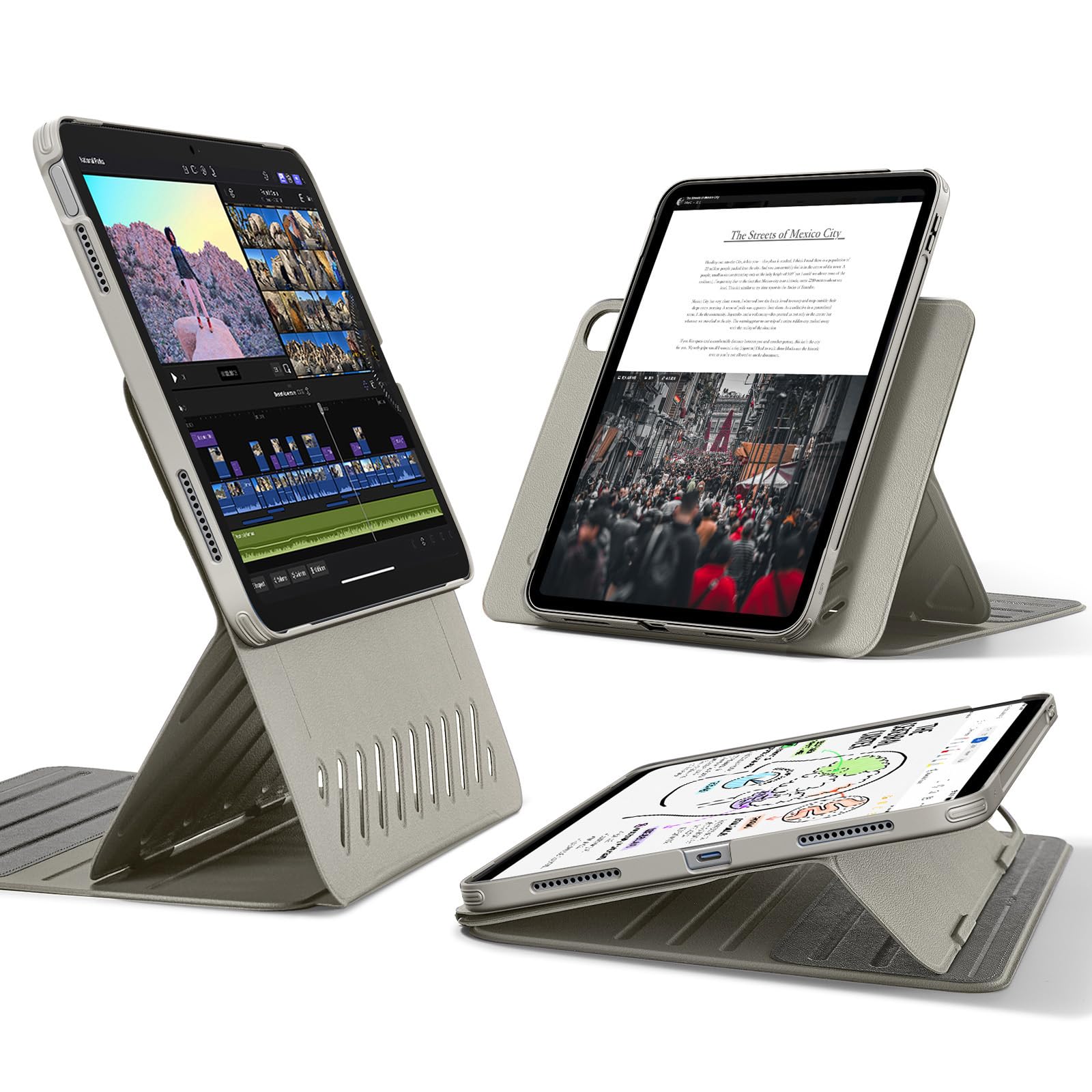 Photo 1 of ESR for iPad A16 Case, iPad 11th/10th Generation Case (2025/2022), Removable Magnetic Cover, Adjustable Portrait/Landscape Stand with Raised Screen View, 9 Standing Angles, Titanium