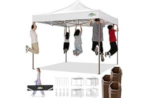 COBIZI 10x10 Pop Up Canopy Tent Heavy Duty with 4 Sidewalls, Commercial Easy Up Instant Canopy Outdoor for Events Party Wedding, All Weather Waterproof UV 50+ with Carry Bag (Leg Upgraded), White