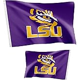 Desert Cactus LSU Flag Double Sided Tigers Geaux Louisiana State University Banners 100% Polyester Indoor Outdoor 3x5 feet Flags (Double Sided - Flag 3)