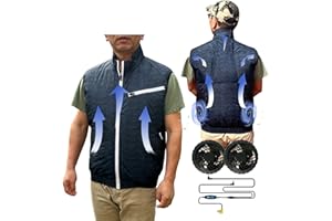 HNH HEALTH AND HAPPINESS Cooling Vest for Men and Women with Air Conditioning Fans，Water-resistant Surface Lightweight Quick Dry with UV Protection