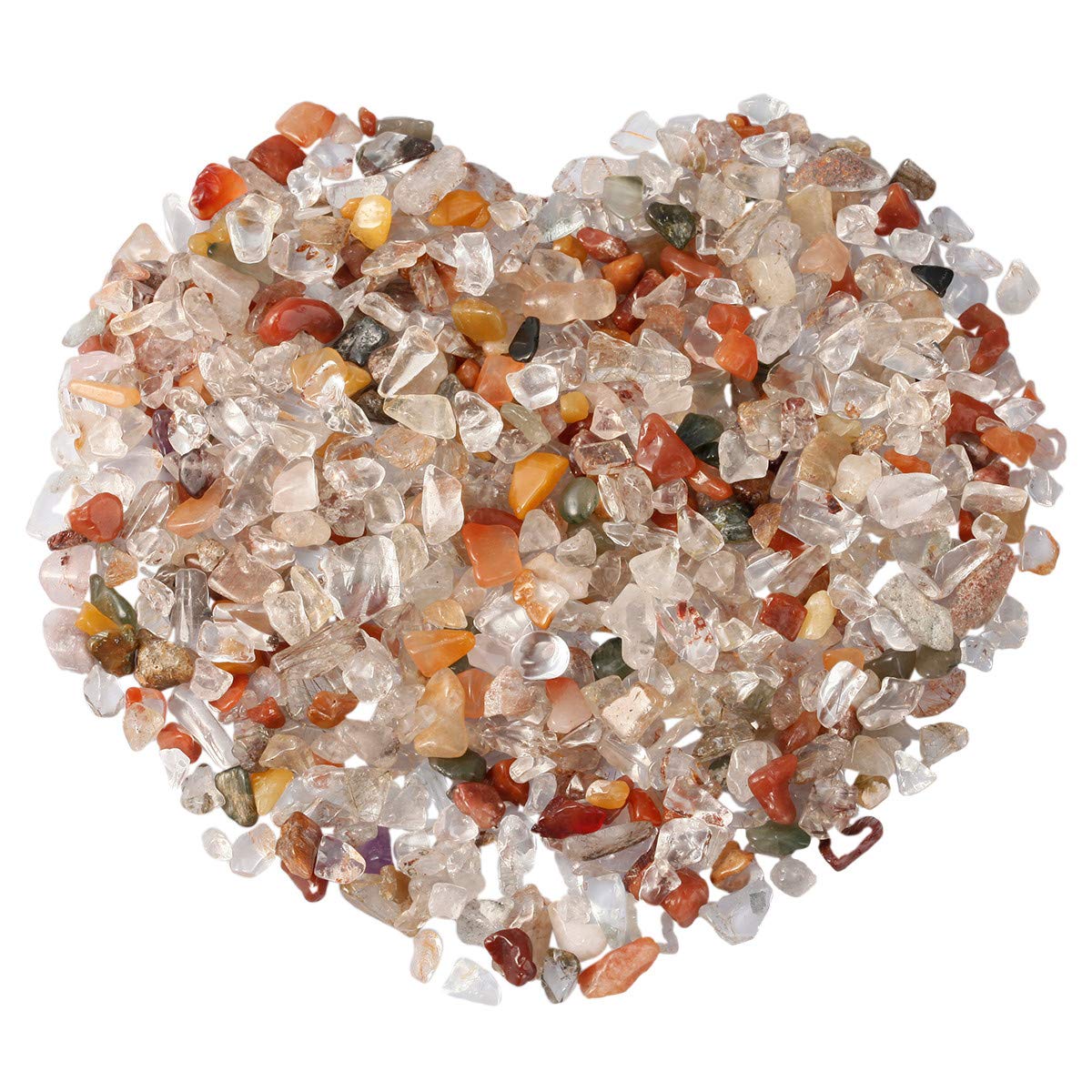 Nupuyai 1 lb Tumbled Mixed Crystal Chips Stone, Crushed Irregular Shape Healing Reiki Crystal Stone for Home Decoration