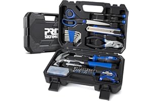 Prostormer 93-Piece Tool Kit, Basic Household Repair Tool Set with Toolbox Storage Case, Small Starter Tool Box Kit for Homeowners and College Students (Blue)