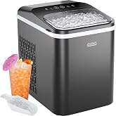 Iceman Compact Pebble Ice Machine, Countertop Nugget Ice Maker Produces Chewable Pellet Ice in 8 Minutes, Makes 26lbs/Day, One-Touch Cleaning Function with Ice Scoop/Basket Included &ndash; Black