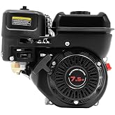 YUASDUU 212CC Engine, 7.5 HP Go Kart Engine 4 Stroke Gas Engine Pull Start Engine Motor Horizontal Shaft Single Cylinder Motor for Go Kart Compressors Trencher Lawn Mover