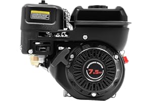 GrfceVue 7.5HP 4-Stroke Gas Engine, 212CC Mini Bike Engine Horizontal Shaft Gas Powered Engine Pull Start Go Kart Motor Air Cooling for Go Kart Log Splitter Lawnmowers (Black)