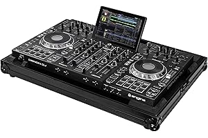 Odyssey FZDNPRIME4BL Denon Prime 4/4+ Low Profile Flight Case - Heavy Duty and Lightweight Design - Foam Interior - Easy Cont