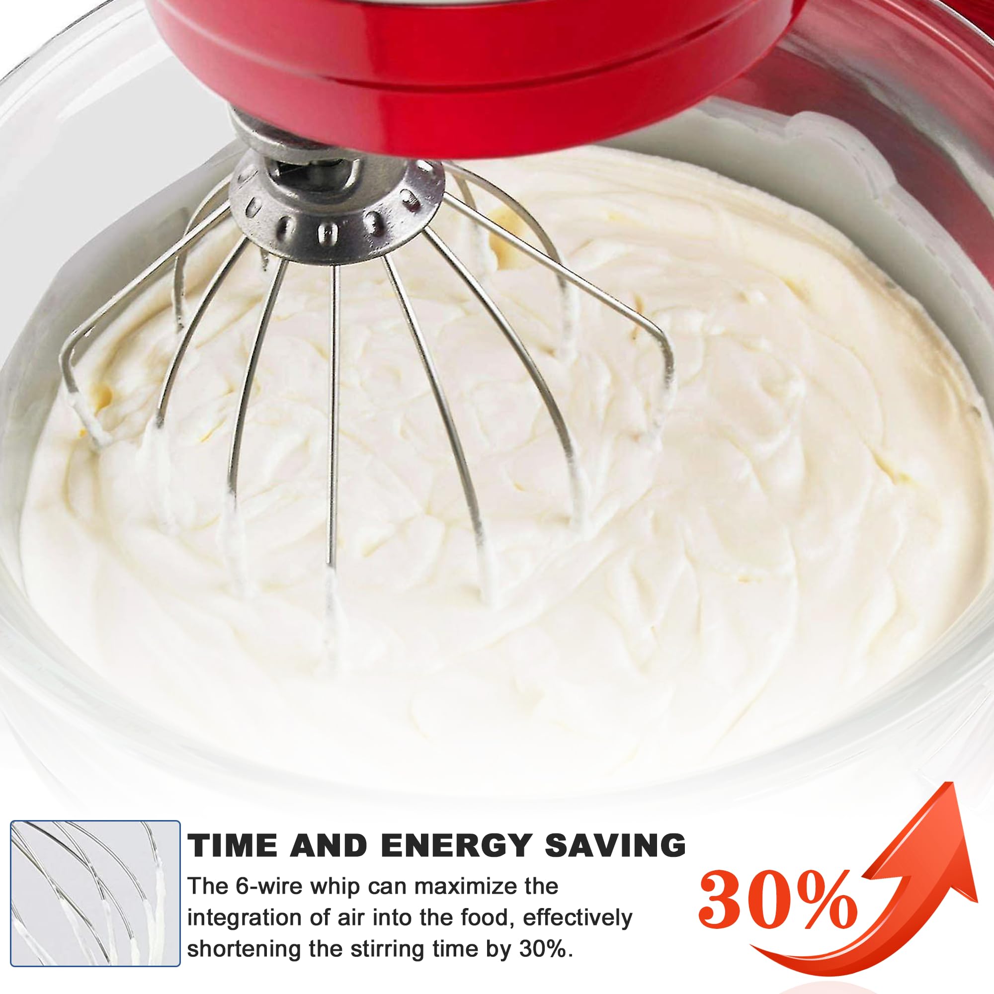 Whisk Attachment for Kitchen Aid 6 Qt Bowl-Lift Stand Mixer, Stainless Steel 6-Wire,Replace KN256WW,for Professional 6 & 600, KD26,KP26,KL26,KT26,KV25 by TOMOON
