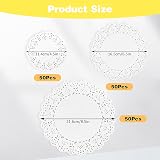 Jeffdad 150 Pcs Assorted Doilies 4.5/6.5/8.5 White Lace Paper Pads view 5