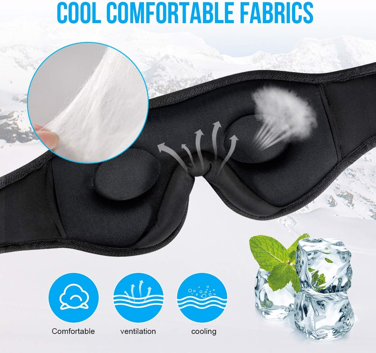 Sleep Headphones,3D Sleep Mask Bluetooth 5.0 Wireless Music Eye Mask, LC-dolida Sleeping Headphones for Side Sleepers, with Ultra-Thin HD Stereo Speakers Perfect for Sleeping, Air Travel, Meditation: Home Audio & Theater