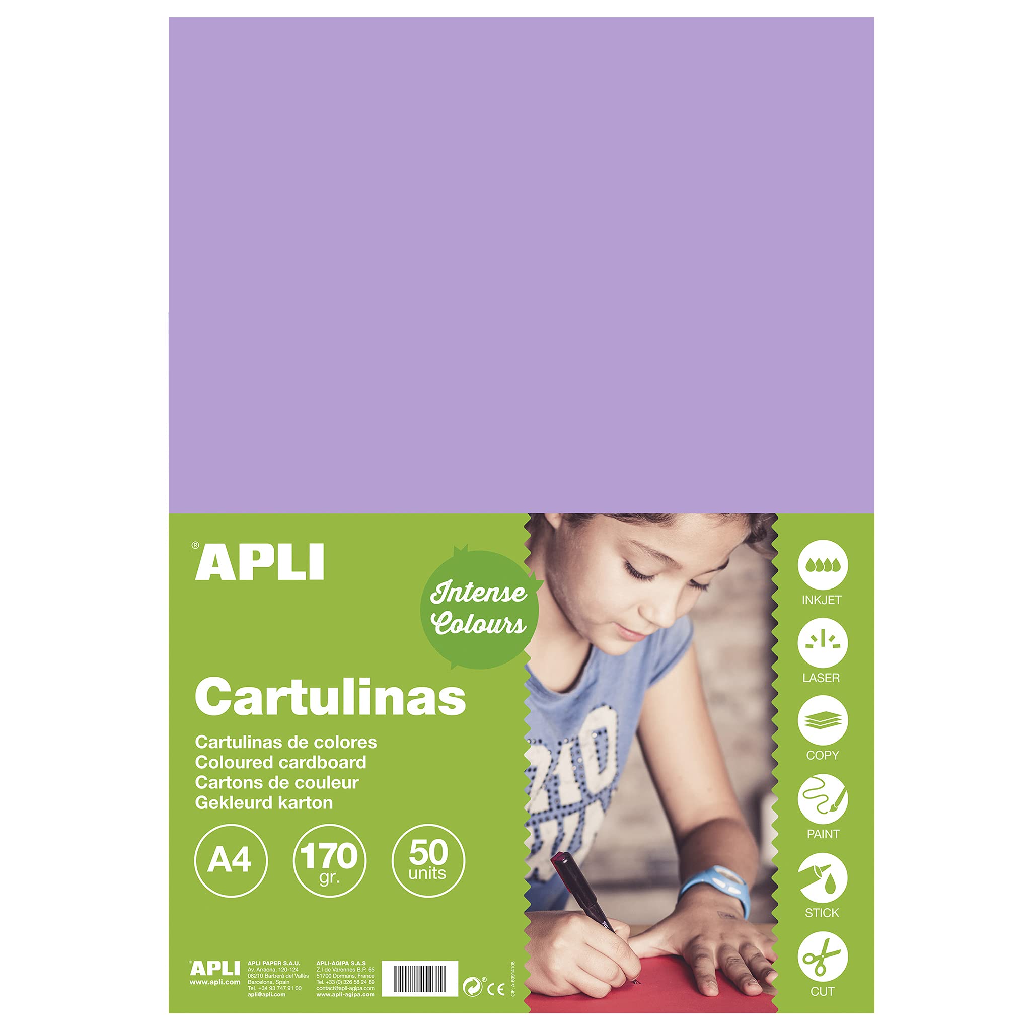 APLI 14244 – Violet Card A4 170 g 50 Sheets — image 1