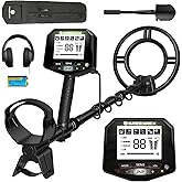 Metal Detector for Adults Professional, Waterproof Pinpoint, High Accuracy Gold and Silver Detection, Underwater and Beach Use, 10'' IP68 Coil, Bigger LCD, New Advanced DSP Chip, Black