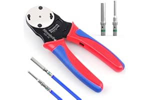 Closed Barrel Crimper, Newdeli Solid Barrel Contact & Circular Connector Contacts Crimping Tool (AWG 14,16&18) 4 Way Indent, 