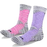 YUEDGE Women's 2 Pairs Cushion Cotton Crew Socks