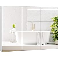 Tangkula 36" Wide Wall Mount Mirrored Bathroom Medicine Cabinet Storage 3 Mirror Door