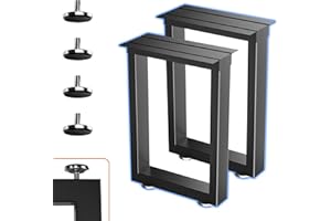 SKYSEN 16" Metal Table Legs, Desk Legs, Coffee Table Legs,Bench Legs for Desk, Coffee Tables, Dining Tables, Benches-16 * 11.8" Square Shape- Heavy Duty- Thickened Material- Black(zt-f-16"*11.8")