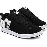 DC Women's Court Graffik Casual Skate Shoe,Black/White Stencil,5