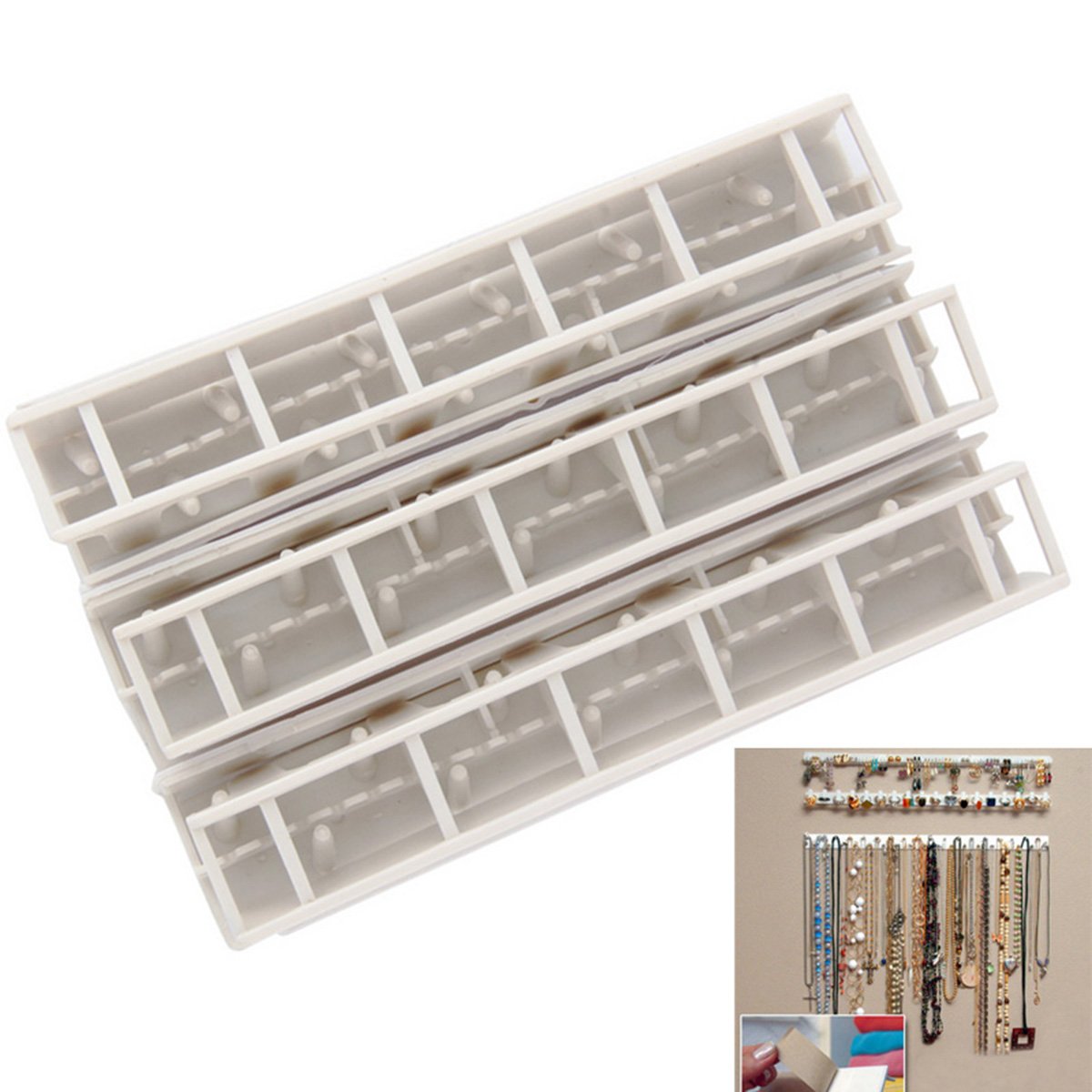 LONGQI 9 Pcs/Ensemble de Bijoux de Plastique Organiseur de Rangement Bijoux