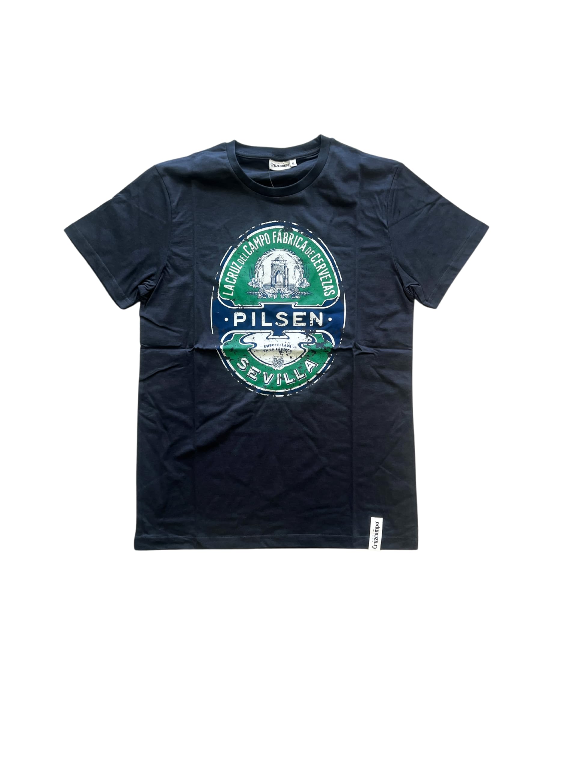 Cruzcampo Pilsen Pearl Man Crossover T-Shirt Men, mens, T-Shirt, 0634438894339, Black, XS