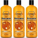 PIPIHUA Beeswax Polish and Conditioner for Wood Furniture - Waterproof & Restorer Wood Wax, Multipurpose Beeswax Furniture Polish and Cleaner for All Types and Colours 16.23 Fl Oz, 3 Pack