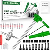 FullMayPro 38PCS Tire Valve Stem Core Quickly Replacement Tool Kit,Quick Change Tire Valve Tool Kit for Replacing Leaky Valves in Cars,Trucks,ATVs,etc.with TR413/TR414/TR418