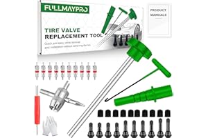 FullMayPro 38PCS Tire Valve Stem Core Quickly Replacement Tool Kit,Quick Change Tire Valve Tool Kit for Replacing Leaky Valves in Cars,Trucks,ATVs,etc.with TR413/TR414/TR418