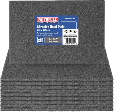 Faithfull Hand Pad Ultra Fine Grey 230 x 150mm Pack of 10