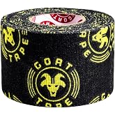 Scary Sticky Premium Athletic Tape, Ultra-Sticky Thumb, Finger & Wrist Tape for Weightlifting, Hook Grip & Cross Workout, Cotton, Latex-Free, 10 Yards, Black & Yellow, 1 Roll