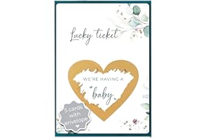 Joli Coon 5 Pregnancy announcement scratch cards - We're having a baby - Baby announcement scratch cards with envelope - Eucalyptus
