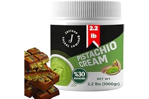 Jatisse Pistachio Cream 2.2lb – 30% Antep Pistachio Butter Spread – No Palm Oil – Sweet Natural Cream for Dubai Chocolate Bar, Pastries, Kunefe & Breakfast (2.2lb / 1kg)