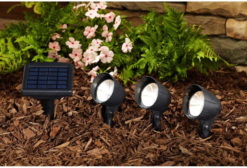 Hampton Bay LED Solar 3Head Spotlight Kit NEAT Lighting