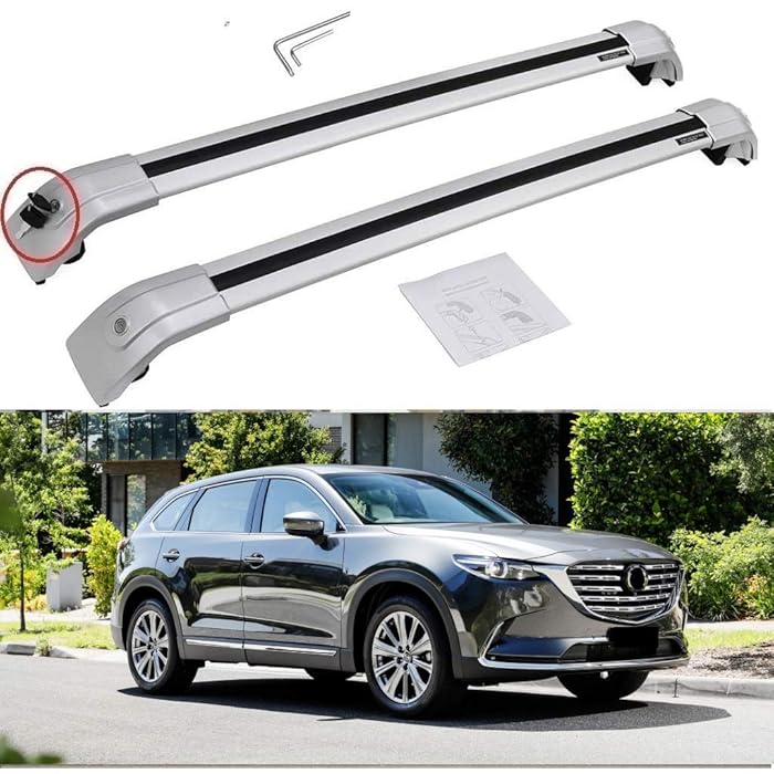 Buy SAREMAS Silver roof Cargo Racks bar for Mazda CX9 CX9 2016 2017