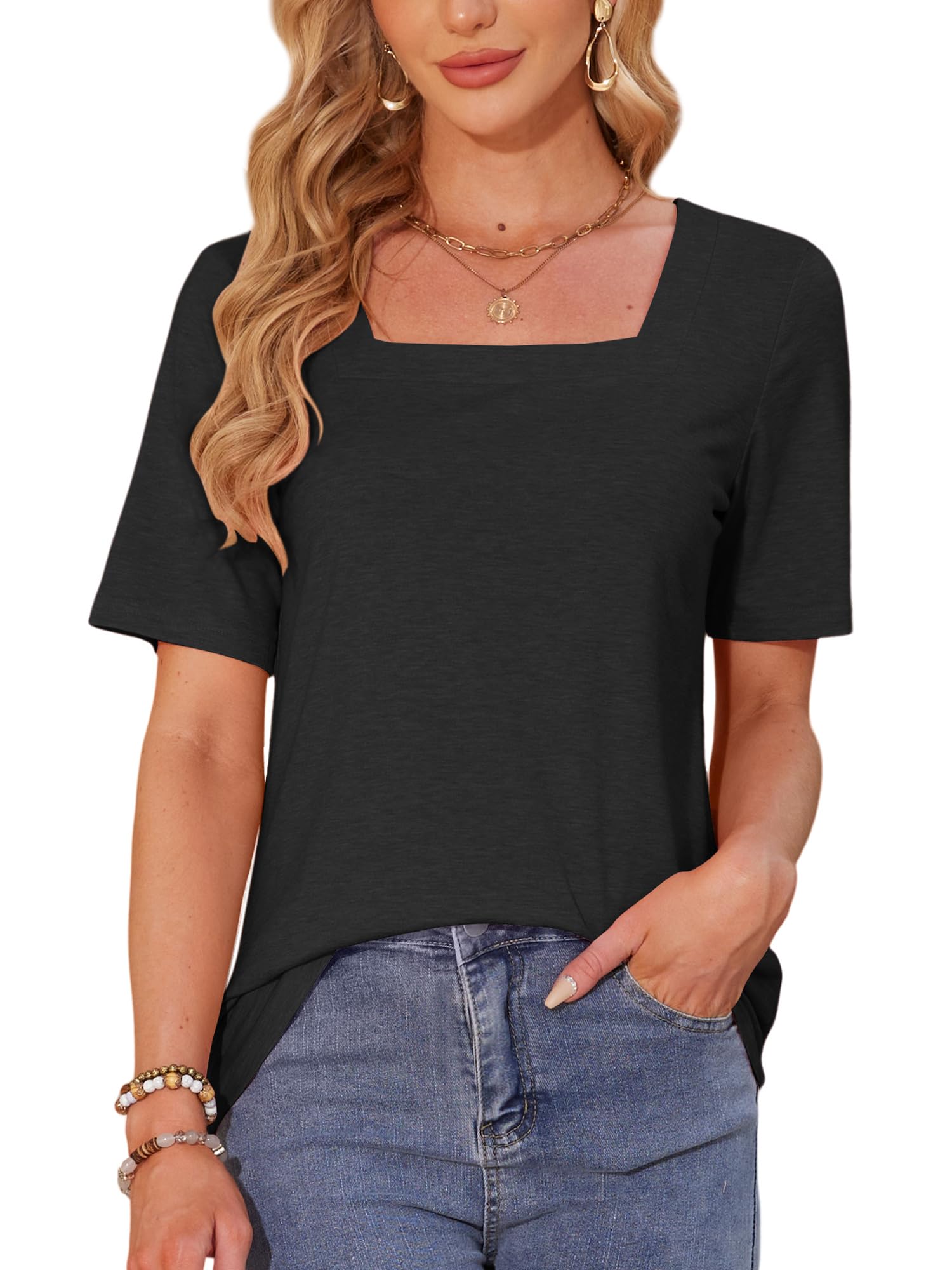 Square Neck Short Sleeve Tee