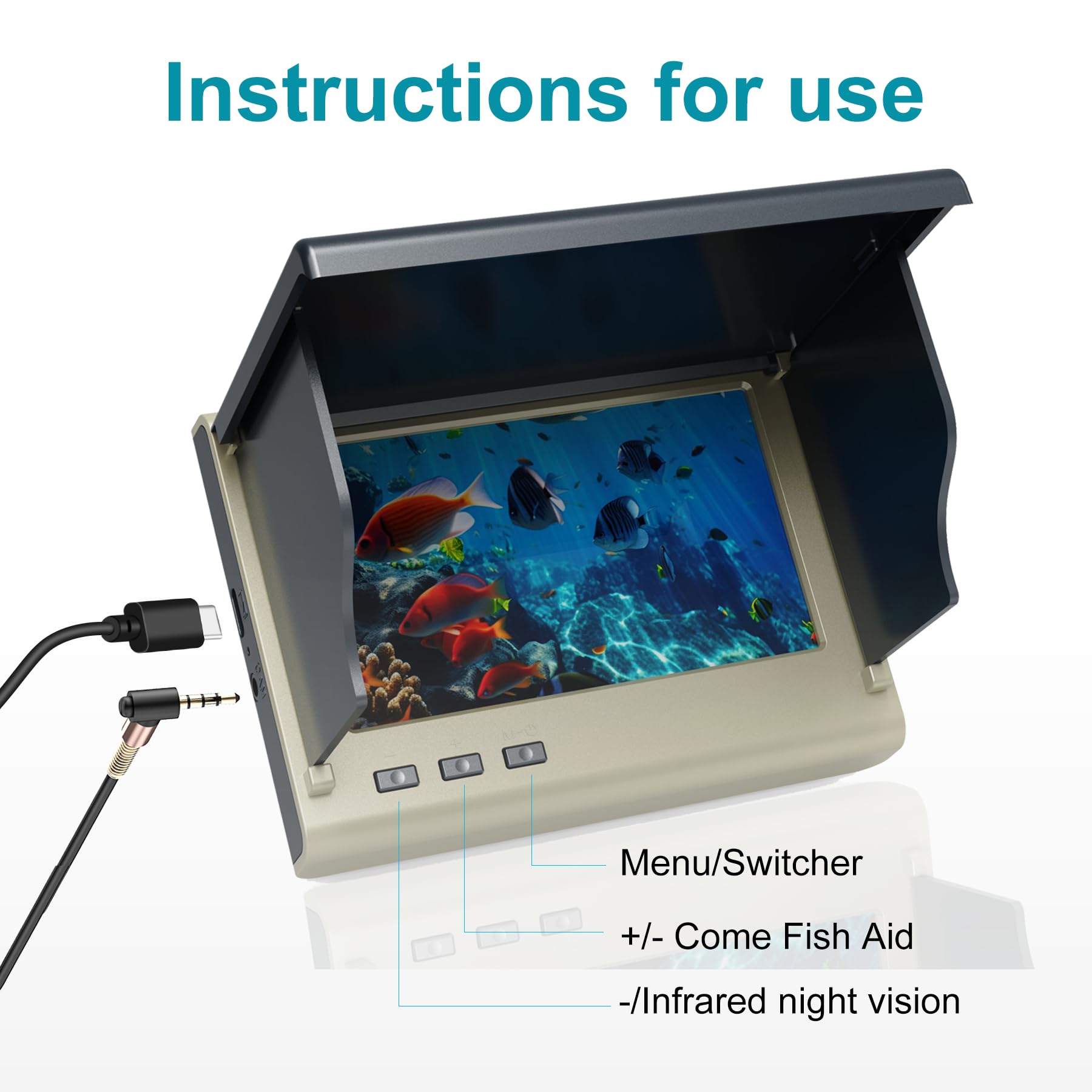 ZXBVSU Underwater Fishing Camera with Night Vision & 4.3
