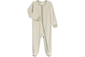 Colored Organics Baby Zip-Up Footed Sleeper with 2-Way Zipper - Newborn Organic Cotton Pajamas