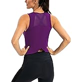 ICTIVE Workout Crop Tops for Women Yoga Cross Sleeveless Gym Mesh Back Running Tank Muscle Shirts
