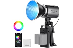 NEEWER MS60C RGBWW LED Video Light 2.4G/APP Control, 65W Mini RGB COB Continuous Output Lighting, 2700K-6500K 8300lux/1m CRI9