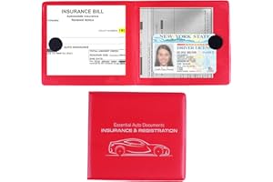 UYYE Car Registration and Insurance Card Holder, Vehicle Glove Box Car Organizer, Interior Car Accessories for Documents, Cards, License - 2 Pack