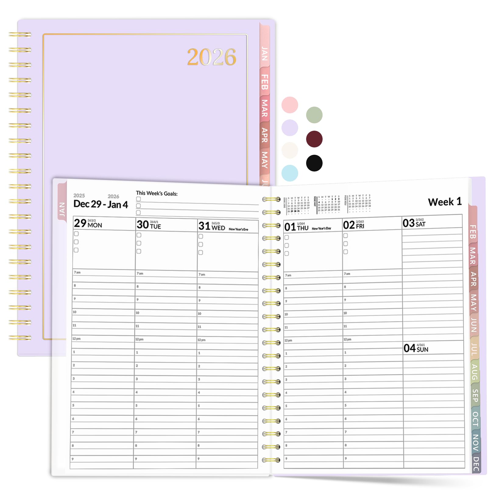 Photo 1 of Appointment Book 2026 Planner, Forvencer Daily Weekly & Monthly Calendar Planner (Jan 2026-Dec 2026), 8.5"x11", Hourly Agenda Book with 30 Minute Increments, Flexible Cover Planning with Inner Pocket, Organizer Notebook for Office School Supplies, A4, Pur