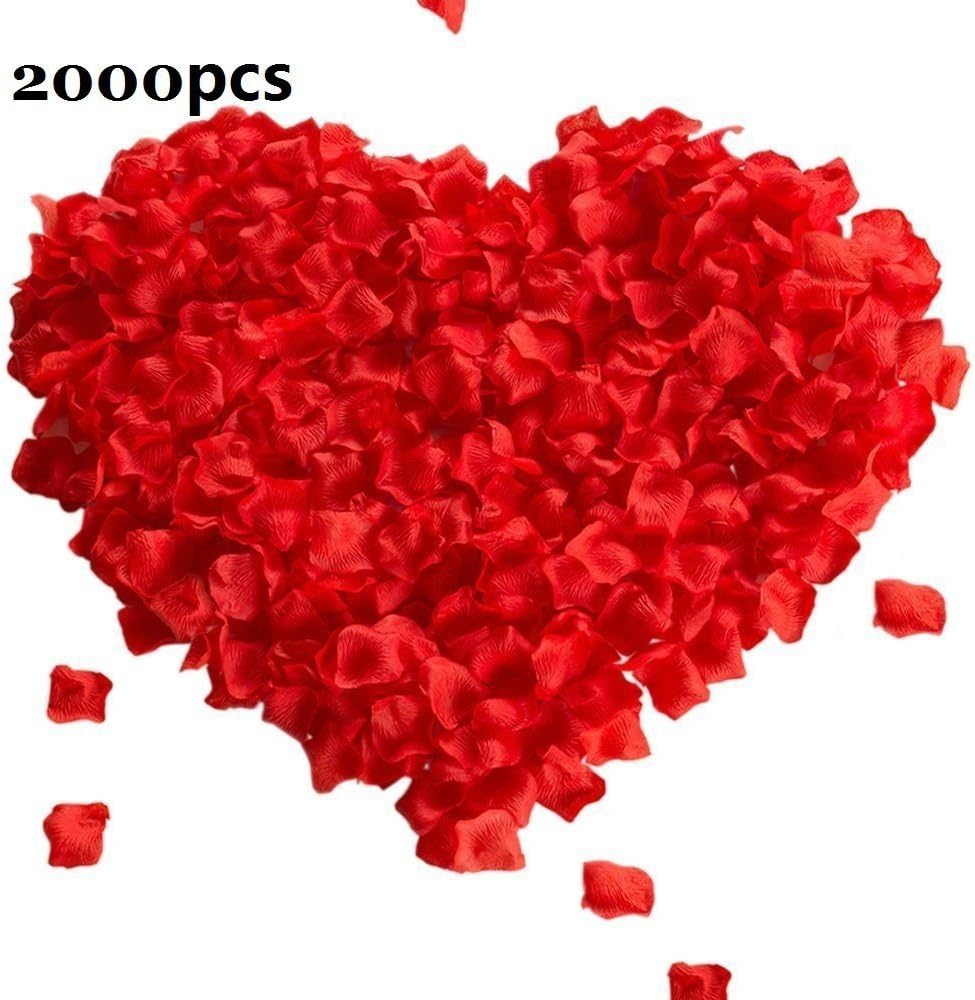 Romantic Rose Petals 2000 Pieces Artificial Silk Flowers Petals For Bed Wedding Throwing Confetti Decoration Confetti/Christmas/Mother's Day/Valentine's Day etc