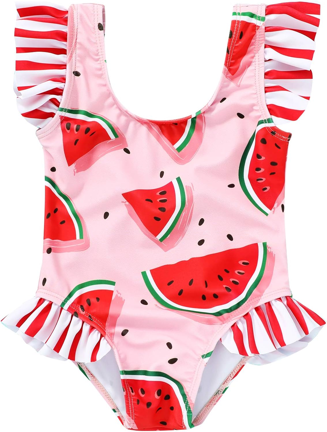Tiny Cutey Toddler Baby Girls Swimsuit Ruffled Sleeveless Swimwear OnePiece Beachwear Bathing