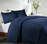 MOONLIGHT20015 Double Duvet Set Reversible Stripes Navy 200x200 cm view 2