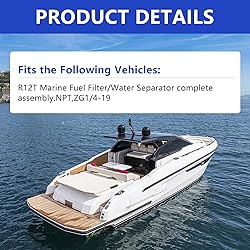AUIVERED R12T Marine Fuel Water Separator Kit, 10