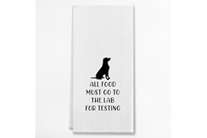 EIONEY All Food Must Go to The Lab for Testing Kitchen Towels & Tea Towels,Dish Cloth Flour Sack Hand Towel for Farmhouse Kitchen Decor,24 X 16 Inches Cotton Dish Towels Dishcloths,Labrador Lovers Gifts