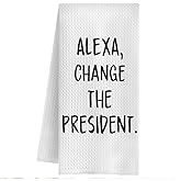 QWZDRHYJI Funny Political Gifts Kitchen Towels, Political Gag Gifts Dish Tea Towels for Kitchen, Sarcastic Decorative Hand Towel for Bathroom, 16x24 Inch