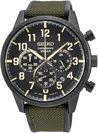 Seiko Reloj Analógico para Hombre de Cuarzo con Correa en Tela 1
