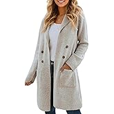 VIMPUNEC Fall Long Cardigan Sweaters for Women Trendy Open Front Coats Knit Winter Jackets Coatigan
