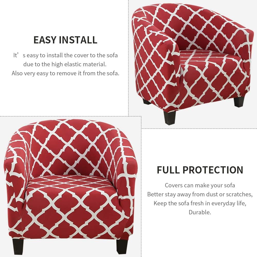 HIFUAR Funda de Sillón Chesterfield Elásticas Lavable Cubre Sofá de 1
