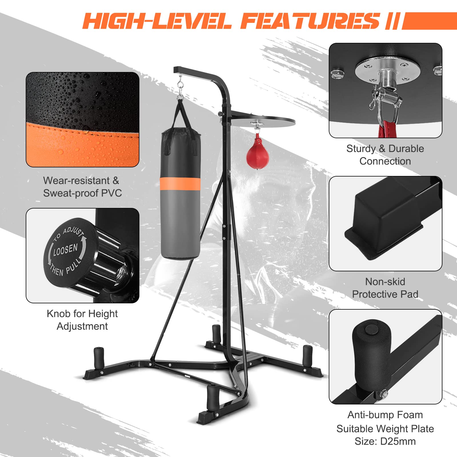 Mua GYMAX Punching Bag with Stand Adult, Freestanding Boxing Machine