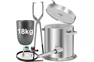 Nelyrho 18KG Flip Top Propane Melting Furnace, High-Capacity Metal Smelting Machine for Aluminum, Silver, and Copper Alloys, Beginner-Friendly Foundry Kiln for Professionals